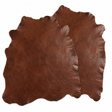 Cargar imagen en el visor de la galería, antique Brown sheep Reed leather hide on a white background