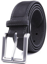 Cargar imagen en el visor de la galería, Bonded Leather Belt for Men – Nickel Buckle, 1.4" Strap