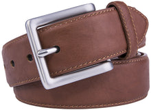 Cargar imagen en el visor de la galería, Bonded Leather Belt for Men – Nickel Buckle, 1.4" Strap