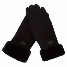 Charger l'image dans la galerie, Cashmere Warm Suede Leather Plush Touch Screen Gloves