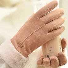 Charger l'image dans la galerie, Cashmere Warm Suede Leather Plush Touch Screen Gloves