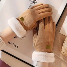Charger l'image dans la galerie, Cashmere Warm Suede Leather Plush Touch Screen Gloves