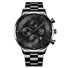 Load image into Gallery viewer, Luxury men's business watch with black dial and metal strap, featuring subtle elegance and precision design for the modern professional.