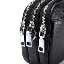 Charger l'image dans la galerie, Crossbody Bags for Women Small Genuine Leather Shoulder Purse Cross Body Bag with Triple Top Zipper Adjustable Strap