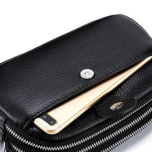 Charger l'image dans la galerie, Crossbody Bags for Women Small Genuine Leather Shoulder Purse Cross Body Bag with Triple Top Zipper Adjustable Strap
