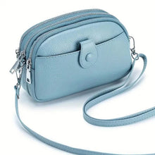 Charger l'image dans la galerie, Crossbody Bags for Women Small Genuine Leather Shoulder Purse Cross Body Bag with Triple Top Zipper Adjustable Strap