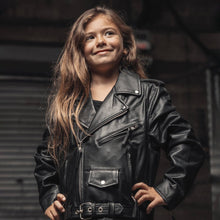 Cargar imagen en el visor de la galería, Kid's Motorcycle Leather Jacket