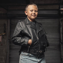 Cargar imagen en el visor de la galería, Kid's Motorcycle Leather Jacket