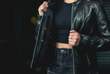 Charger l'image dans la galerie, Naked cowhide Women's Motorcycle Leather Jacket