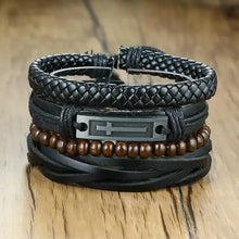 Load image into Gallery viewer, Braided wrap leather bracelets with intricate design, luxurious style, and durability. Perfect for enhancing your sophisticated look.