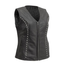 Charger l'image dans la galerie, Two Interior Conceal Carry Women's Motorcycle Leather Vest