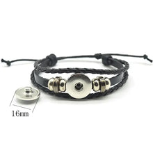 Load image into Gallery viewer, Handmade leather bracelet with silver wolf and full moon design, featuring adjustable strap and 16mm details, for a wild and stylish look.