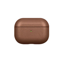 Load image into Gallery viewer, Brown genuine leather AirPods case with snug fit and durable protection against scratches and bumps.