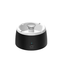 Load image into Gallery viewer, Innovative black smart ashtray with wide opening and built-in aroma diffuser, designed for easy ash disposal and odor elimination.