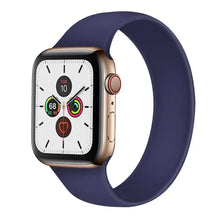 Load image into Gallery viewer, Alt Tag: Apple Watch 5 with navy blue band, showcasing a stylish and comfortable design ideal for personalizing your wearable experience.