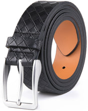 Cargar imagen en el visor de la galería, Genuine Split Leather Belt for Men – Brushed Buckle, 1.3" Strap
