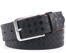 Cargar imagen en el visor de la galería, Genuine Split Leather Belt for Men – Brushed Buckle, 1.3" Strap