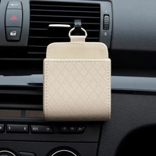 Cargar imagen en el visor de la galería, Beige leather car cell phone holder and organizer for dashboard, enhancing organization and style in vehicles.
