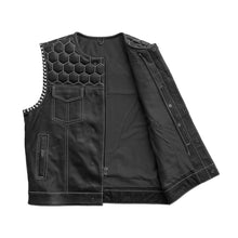 Cargar imagen en el visor de la galería, Hornet Perforated Men's Club Style Leather Vest