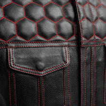 Cargar imagen en el visor de la galería, Hornet Perforated Men's Club Style Leather Vest