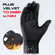 Load image into Gallery viewer, Black waterproof outdoor sports glove with thermal insulation and touchscreen fingertips, ideal for winter activities.