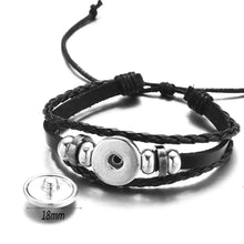 Cargar imagen en el visor de la galería, Unisex Polyurethane Leather Bracelet with Metal Charm, featuring a durable braided design, perfect for everyday style and comfort.