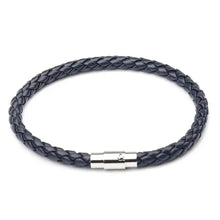 Load image into Gallery viewer, Sleek black Magnetic Buckle Bracelet with braided design and easy-to-use closure, perfect for adding sophistication to any outfit.