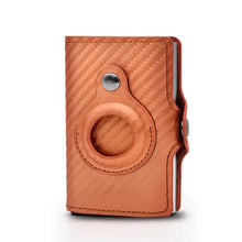 Load image into Gallery viewer, Airtag Money Bag Leather Wallet in tan color showcasing sleek design and durable synthetic leather for secure card storage.