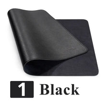 Load image into Gallery viewer, Black leather suede desk mat, premium for stylish and functional workspace, durable for scratch protection and comfort.