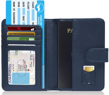 Cargar imagen en el visor de la galería, Vegan Leather Passport Holder – Travel Organizer with Snap Closure