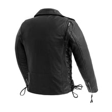 Load image into Gallery viewer, Naked Cow Leather Women's Classic Motorcycle Leather Jacket