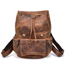 Load image into Gallery viewer, The Hagen Backpack | Vintage Leather Backpack in genuine cowhide leather with natural creases, ideal for tablets, laptops and daily use.
