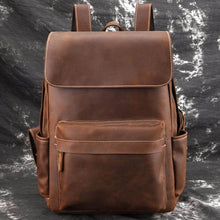 Load image into Gallery viewer, The Helka Backpack | Genuine Vintage Leather Backpack with elegant design and functional pockets for daily use.