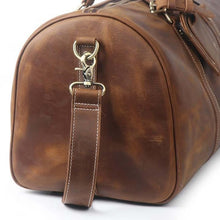 Load image into Gallery viewer, The Dagny Weekender | Large Leather Duffle Bag with full-grain leather and sturdy handle, ideal for stylish and organized travel.