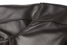 Load image into Gallery viewer, Close-up view of REED Men's American Style Bomber Genuine Leather Jacket highlighting rich leather texture