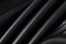 Load image into Gallery viewer, Close-up of luxurious black genuine leather texture for REED Men's Bomber Jacket