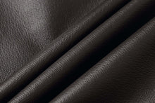 Load image into Gallery viewer, Close-up of genuine leather fabric in dark brown, showcasing texture and quality for REED Men's American Style Bomber Jacket.