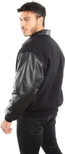 Load image into Gallery viewer, REED Men's Premium Varsity Jacket featuring leather sleeves and wool body, designed in USA. Stylish outerwear for all seasons.