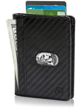 Cargar imagen en el visor de la galería, Genuine Leather Slim Bifold Wallet – Pull-Strap Card Access, RFID Blocking