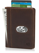 Cargar imagen en el visor de la galería, Genuine Leather Slim Bifold Wallet – Pull-Strap Card Access, RFID Blocking