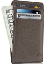 Charger l'image dans la galerie, Genuine Leather Slim Card Holder – RFID Blocking, Minimalist