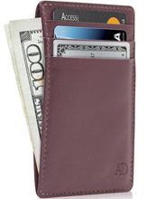 Charger l'image dans la galerie, Genuine Leather Slim Card Holder – RFID Blocking, Minimalist