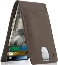 Charger l'image dans la galerie, Genuine Leather Slim Money Clip Wallet – 7 Card Slots, RFID Blocking