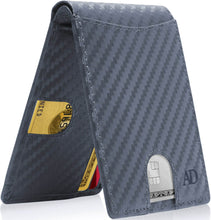 Cargar imagen en el visor de la galería, Genuine Leather Pull-Strap Bifold Wallet – Holds 7 Cards, RFID Blocking