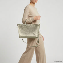 Load image into Gallery viewer, Italian Genuine Metallic Suede Top-Handle Bag | Padova
