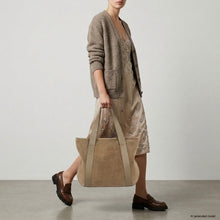 Load image into Gallery viewer, Italian Genuine Suede & Full-Grain Leather Tote Bag | Varese