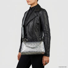 Charger l'image dans la galerie, Italian Genuine Woven-Embossed Metallic Suede Crossbody Bag | Roma