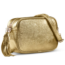 Cargar imagen en el visor de la galería, Italian Genuine Metallic Suede Crossbody Bag | Gubbio