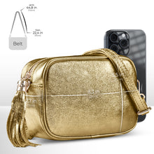 Cargar imagen en el visor de la galería, Italian Genuine Metallic Suede Crossbody Bag | Gubbio
