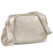 Cargar imagen en el visor de la galería, Italian Genuine Metallic Suede Crossbody Bag | Gubbio